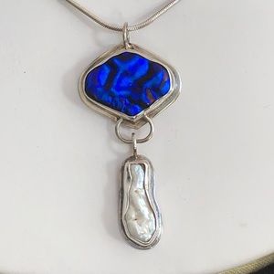Handcrafted dichroic glass, necklace